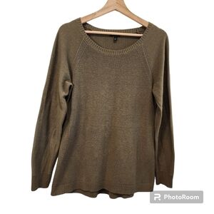 Talbots Pullover Sweater Size M Long Sleeve Elbow Patch Minimalist Preppy